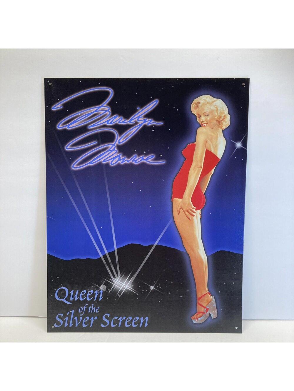 Marilyn Monroe Queen of the Silver Screen Metal Sign 1999 Vintage